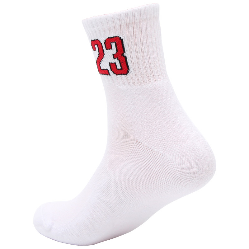 Digital Number 23 Men Basketball Socks Non Slip Sports Socks Crew Compression Socks